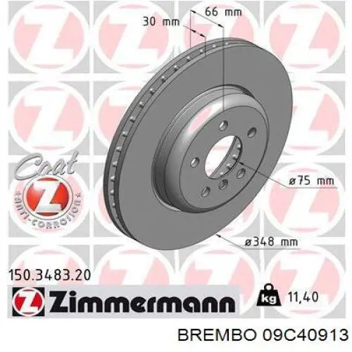 Frenos delanteros Brembo 09C40913 precio, desde 82,15 EUR
