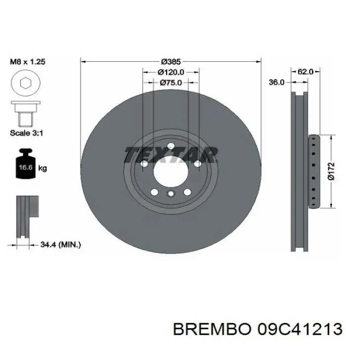09.C412.13 Brembo disco de freno delantero