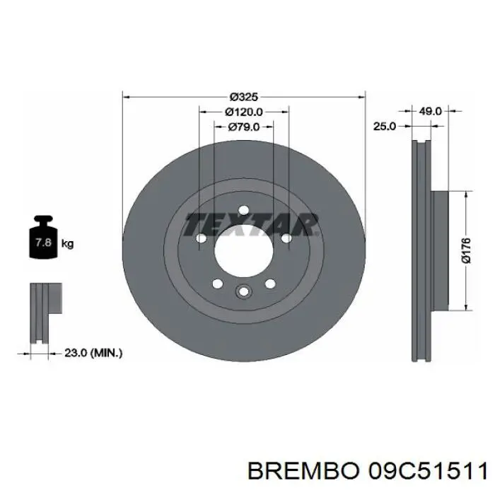 ADBP430116 Blue Print disco de freno trasero