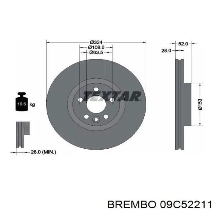 09.C522.11 Brembo freno de disco delantero