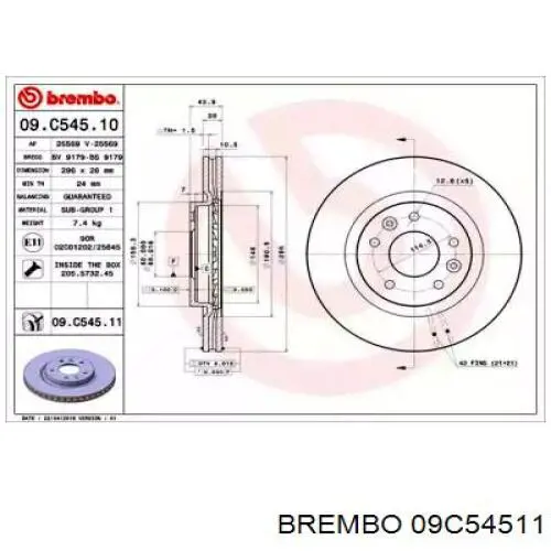 Frenos delanteros Brembo 09C54511 precio, desde 40,04 EUR