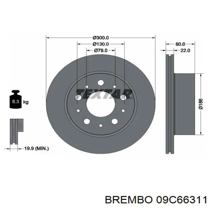 09.C663.11 Brembo disco de freno trasero