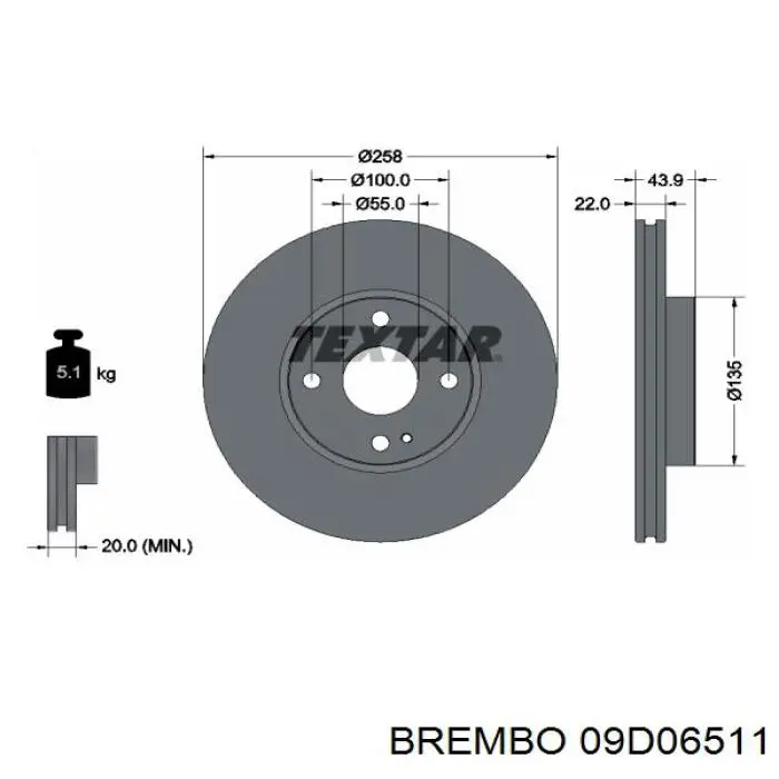 09.D065.11 Brembo disco de freno delantero