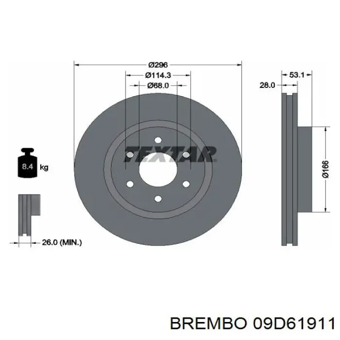 09.D619.11 Brembo freno de disco delantero