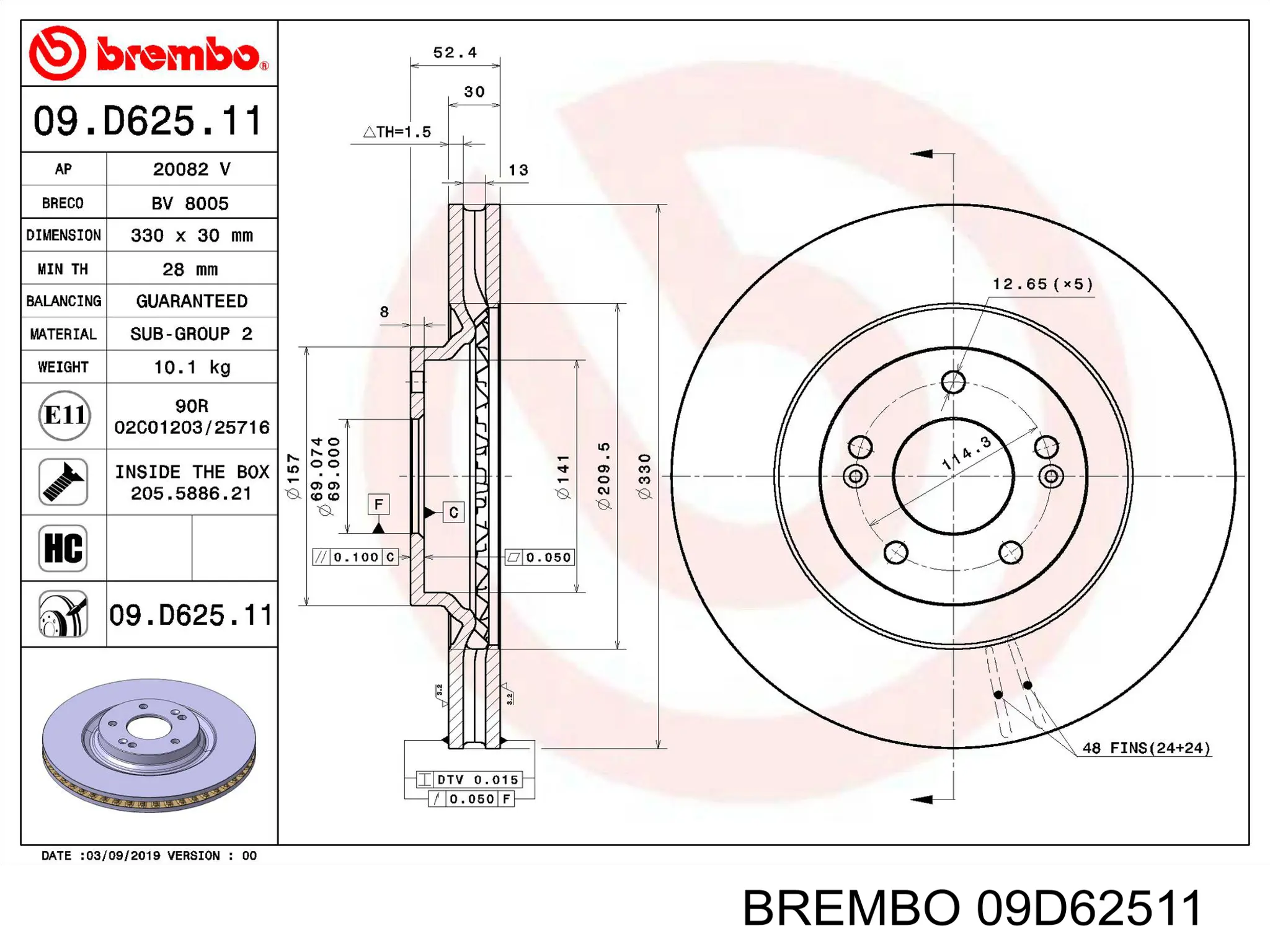 09D62511 Brembo