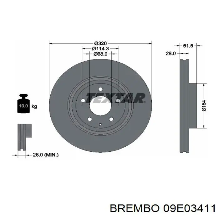 09.E034.11 Brembo disco de freno delantero