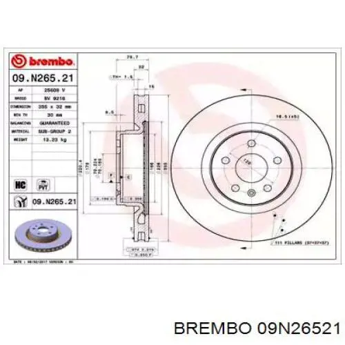 Frenos delanteros Brembo 09N26521 precio, desde 130,85 EUR