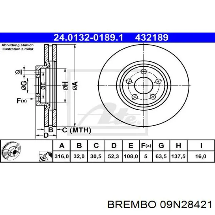 09.N284.21 Brembo freno de disco delantero