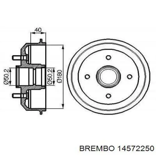 Tambor de freno trasero 14572250 Brembo