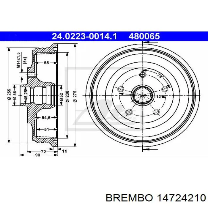 Freno de tambor trasero Audi 100 C4 (4A2)
