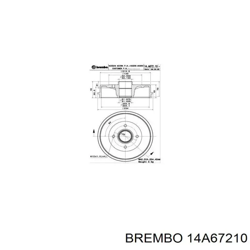 14.A672.10 Brembo freno de tambor trasero