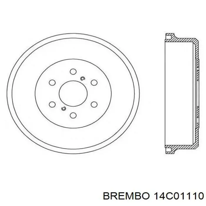 14C01110 Brembo freno de tambor trasero