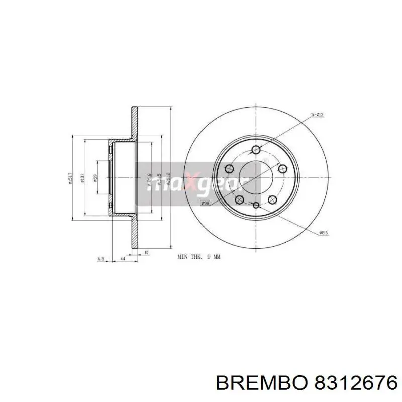 Disco de freno trasero Alfa Romeo 147 937