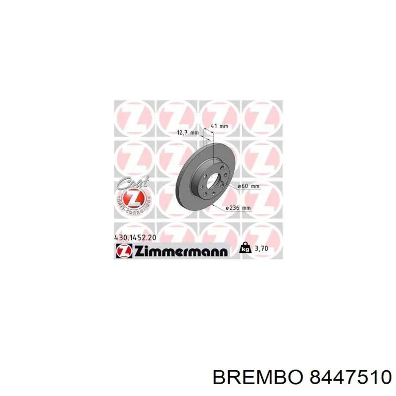 8447510 Brembo freno de disco delantero