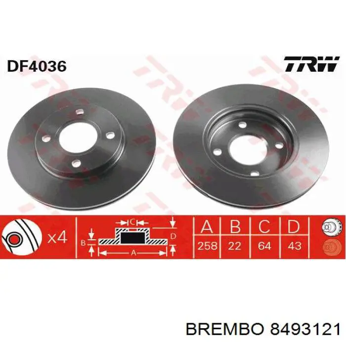 Disco de freno trasero Ford Sierra 1 GBC
