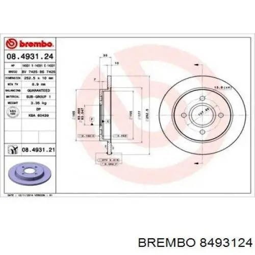 Disco de freno trasero Ford Sierra 1 GBC