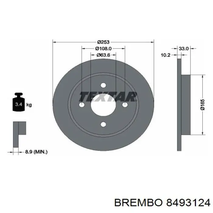 Disco de freno trasero Ford Sierra 1 GBC