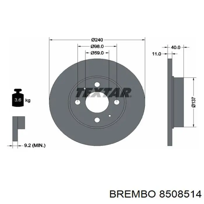 Disco de freno trasero Alfa Romeo 146 930