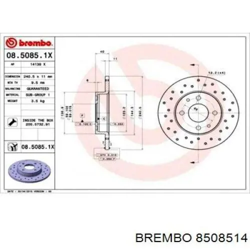 Disco de freno trasero Alfa Romeo 146 930