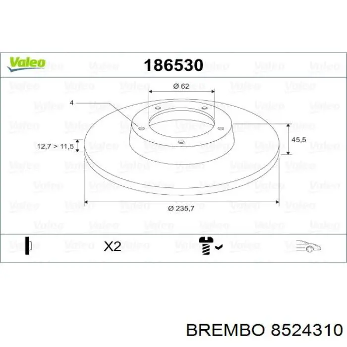 8524310 Brembo disco de freno delantero
