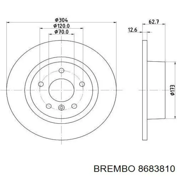 8683810 Brembo disco de freno trasero