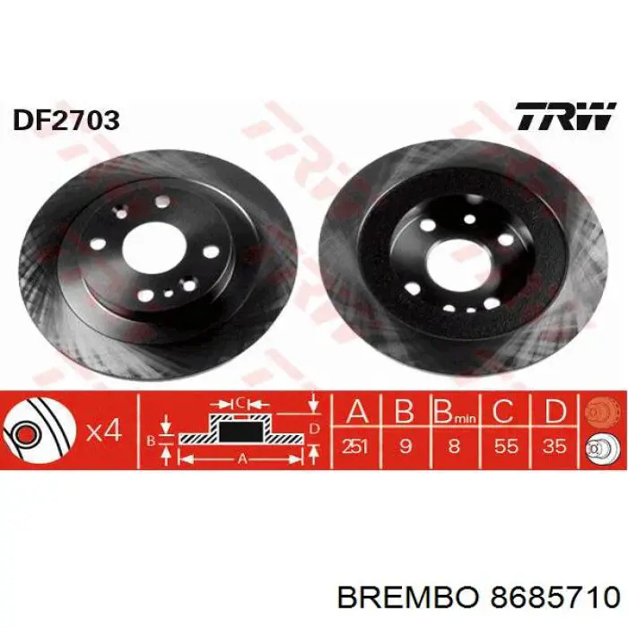 Disco de freno trasero Mazda 323 BG