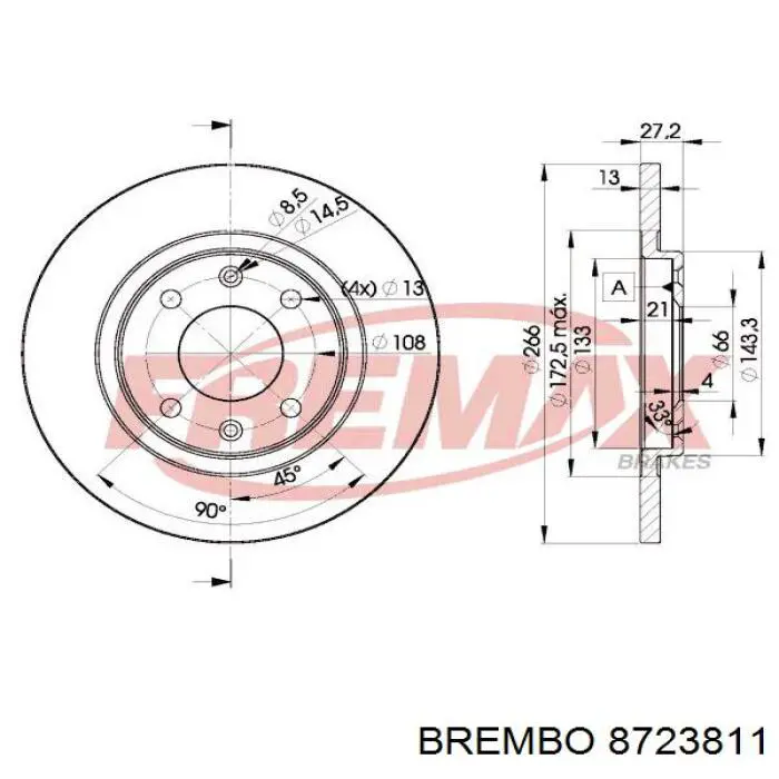 8723811 Brembo disco de freno delantero