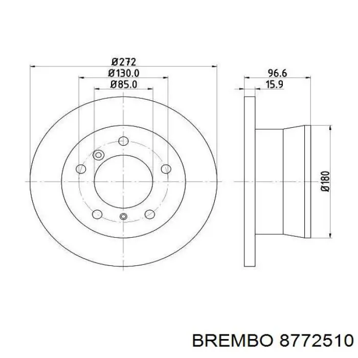 Disco de freno trasero Brembo 8772510 precio, desde 38,46 EUR