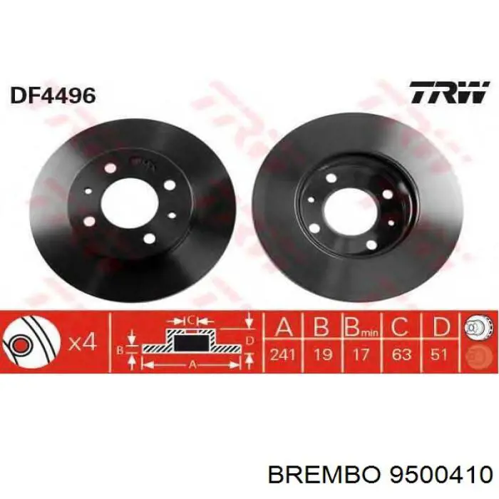 Freno de disco delantero Hyundai Accent 1