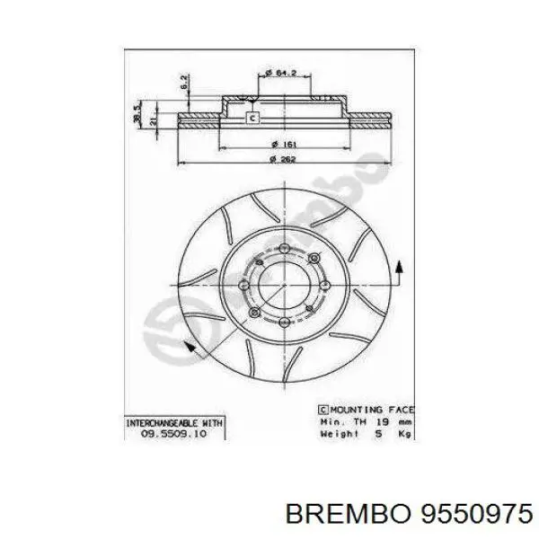 9550975 Brembo disco de freno delantero