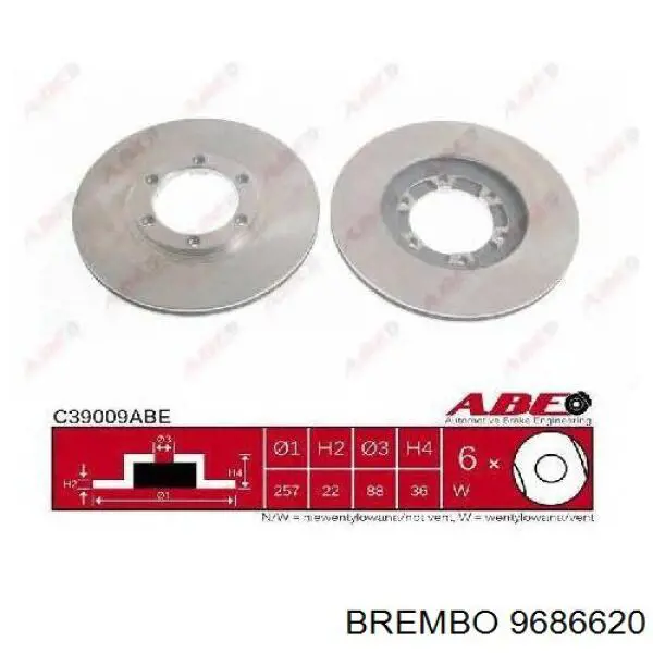 9686620 Brembo disco de freno delantero