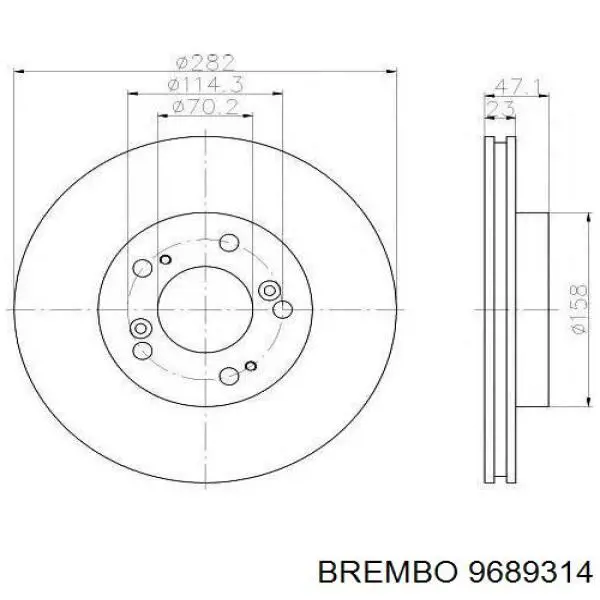 9689314 Brembo freno de disco delantero