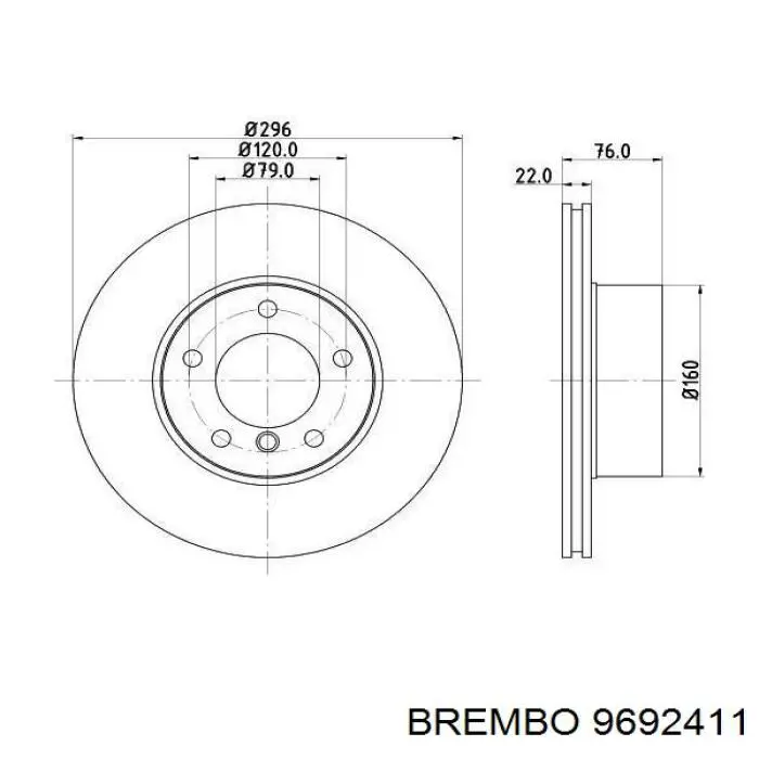 9692411 Brembo disco de freno delantero