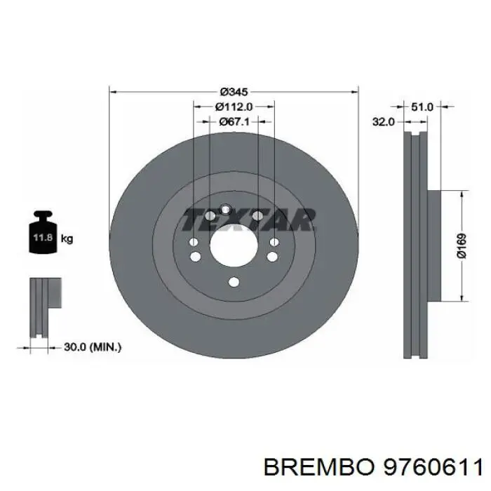 9760611 Brembo freno de disco delantero