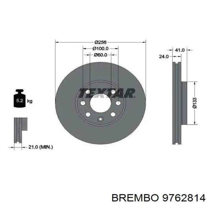 9762814 Brembo disco de freno delantero