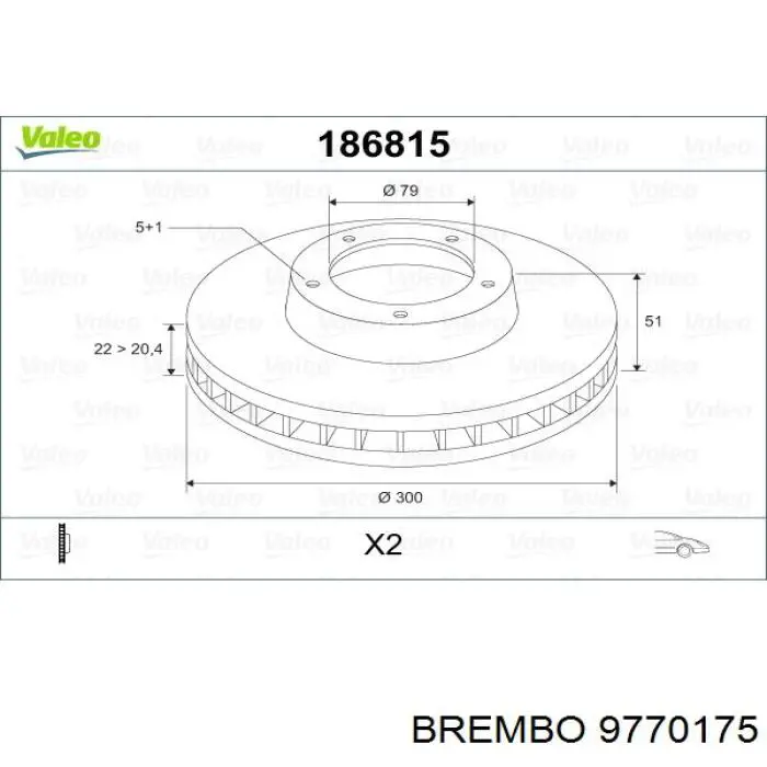 Comprar 9770175 Brembo Freno de disco delantero
