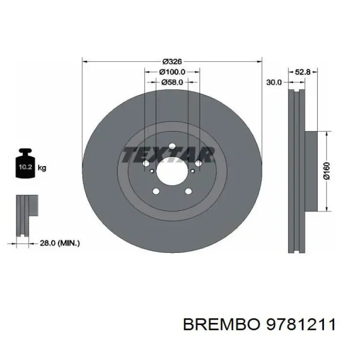 9781211 Brembo freno de disco delantero