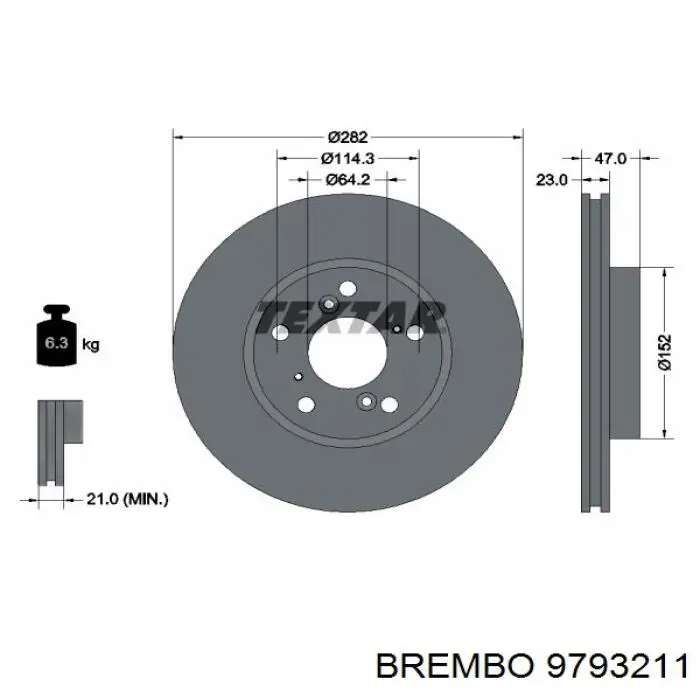 9793211 Brembo freno de disco delantero