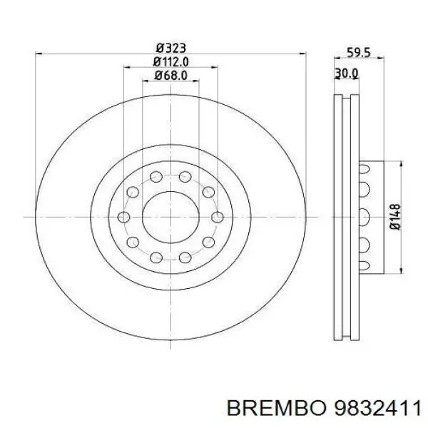 9832411 Brembo freno de disco delantero