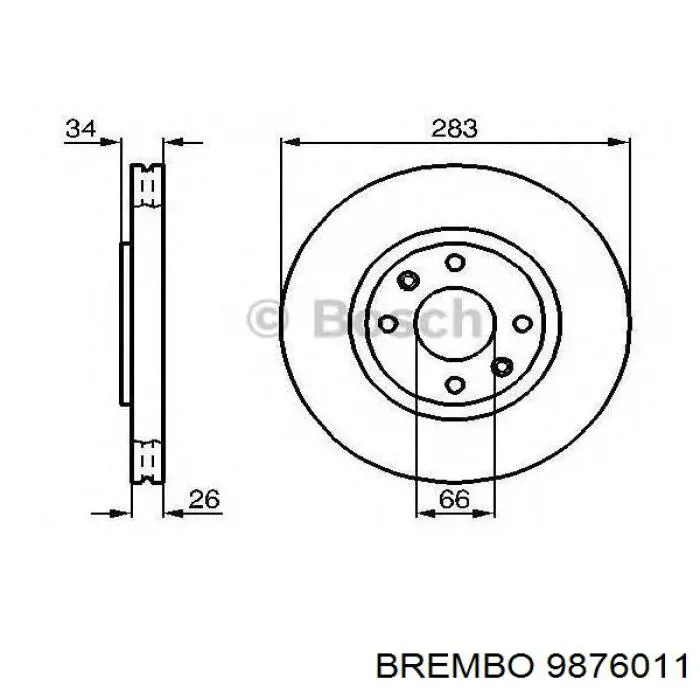 Freno de disco delantero Citroen C4 UD