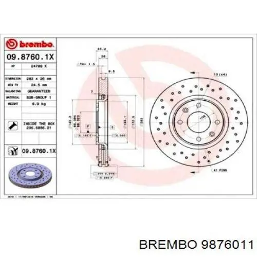 Freno de disco delantero Citroen C4 UD