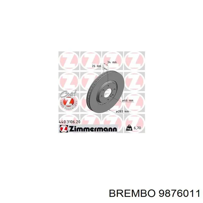 Freno de disco delantero Citroen C4 UD