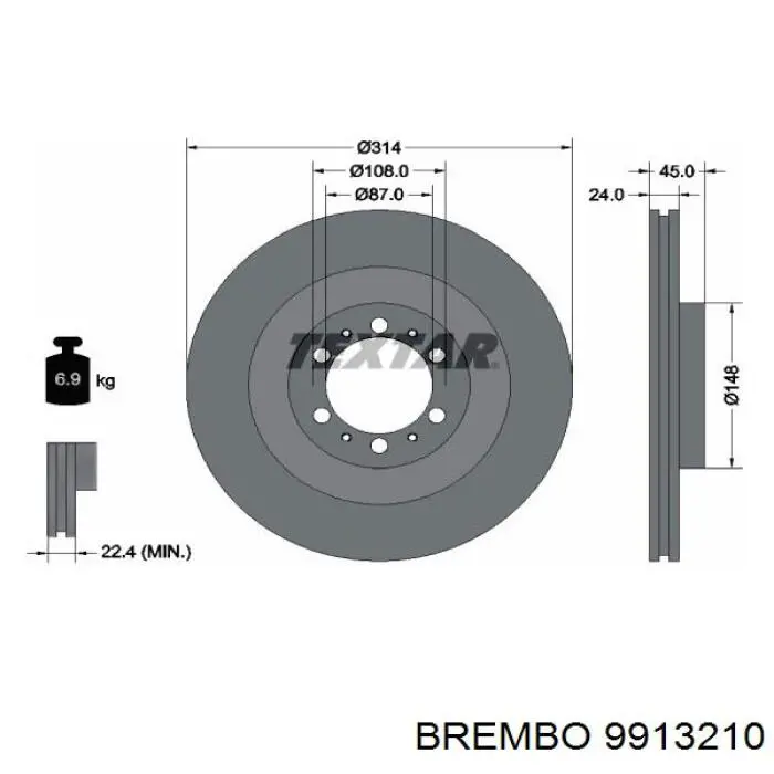 9913210 Brembo disco de freno delantero
