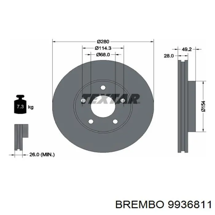 9936811 Brembo disco de freno delantero