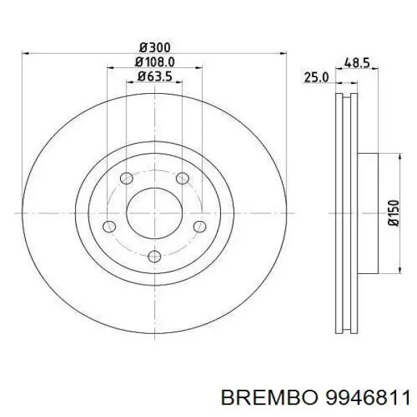 Freno de disco delantero Volvo V40 525, 526