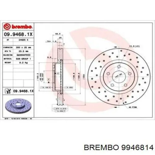 Freno de disco delantero Volvo V40 525, 526