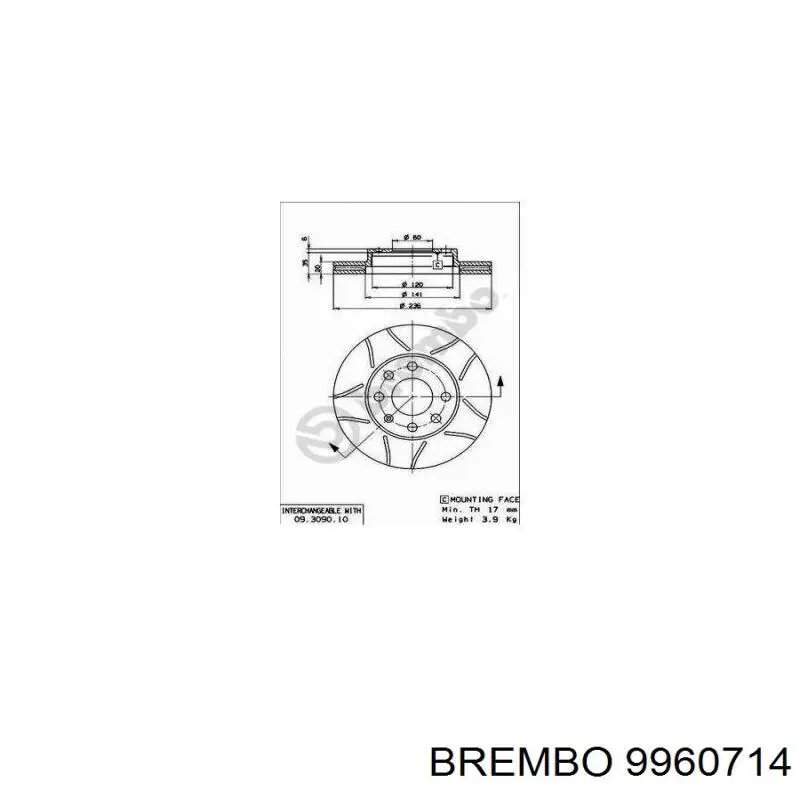 Freno de disco delantero Opel Astra 51, 52, F35, M35