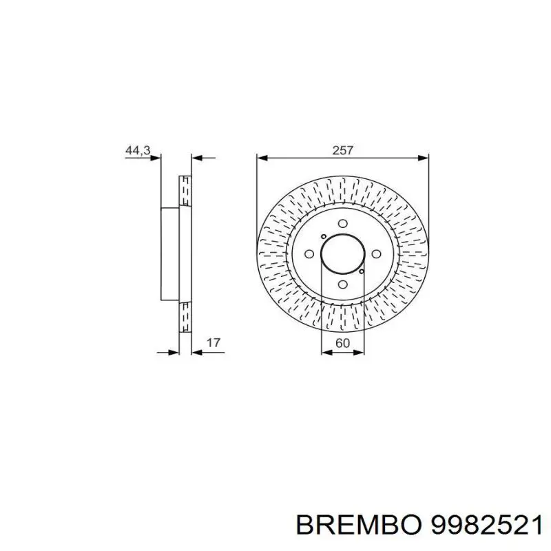 9982521 Brembo disco de freno delantero