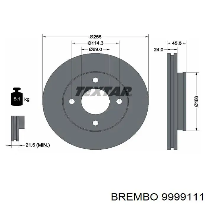 9999111 Brembo freno de disco delantero