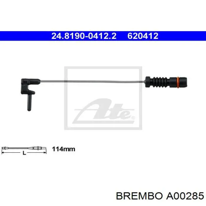 A00285 Brembo contacto de aviso, desgaste de los frenos